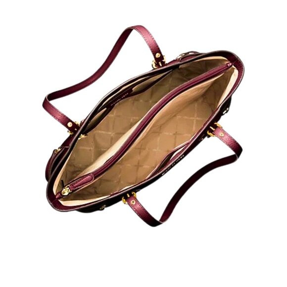 Michael Kors Burgundy Leather Tote Bag - Picture 2 of 7